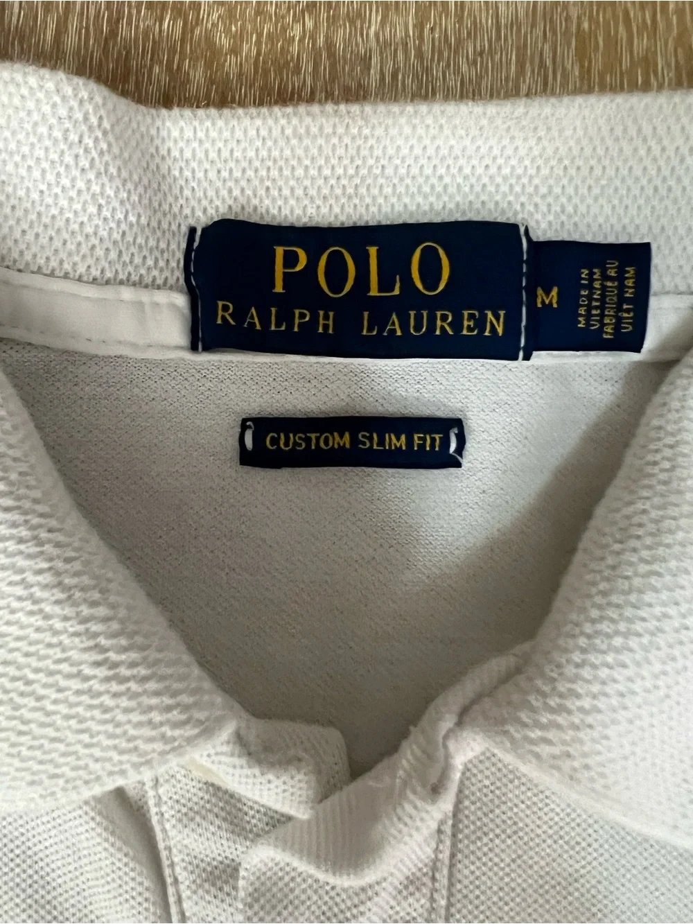Ralph Lauren White Polo with Navy Trim - Men's